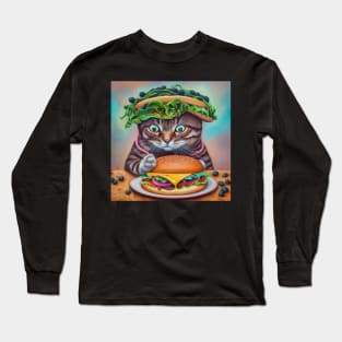 cheeseburger Jesus cat Long Sleeve T-Shirt